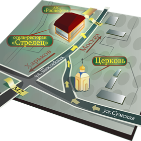 Другое: карта проезда к ресторану "Стрелец"